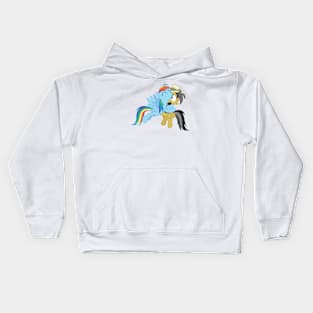 Rainbow Dash and Daring Do hug 1 Kids Hoodie